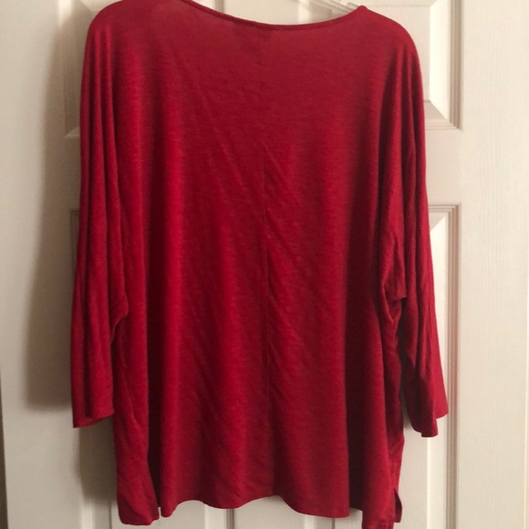 Red Ariat XXL Lace Front Mid length sleeve top - Picture 4 of 4
